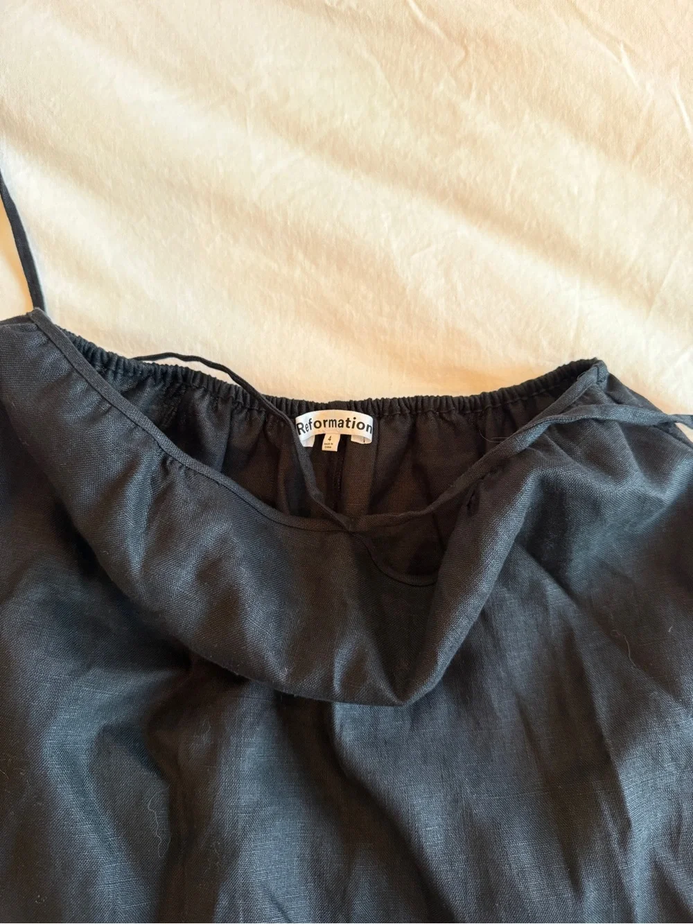 Reformation Black Linen Two-Piece Maxi Skirt Set 4